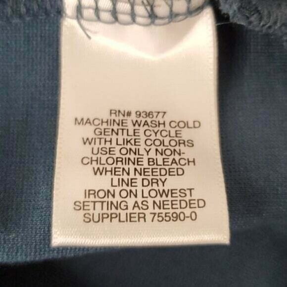 LIZ Claiborne Blue Pullover Jewel Neck Keyhole Back Short Sleeve Top Size Large - Picture 7 of 7